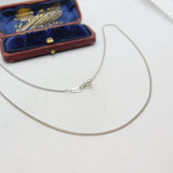 Italian 18ct White Gold Diamond Cut Curb Chain Necklace 18" Length Vintage