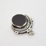 Victorian Sterling Silver, Bloodstone, Carnelian Spinner Fob Antique 1891 Birmingham