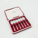 Boxed Set of Sterling Silver Teaspoons Antique 1935 Sheffield Art Deco