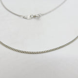 Italian 18ct White Gold Diamond Cut Curb Chain Necklace 18" Length Vintage