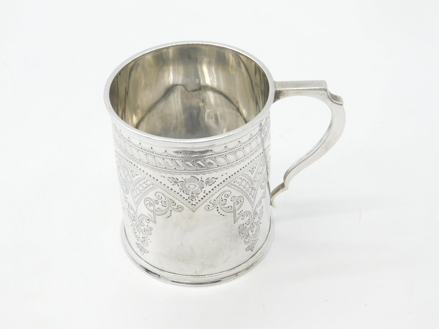 Edwardian Sterling Silver Christening Mug Antique 1903 London Engraved