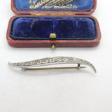 Victorian .900 Silver & Paste Set Wave Dress Brooch Antique c1890 Austrian