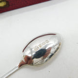 Boxed Set of Sterling Silver Teaspoons Antique 1935 Sheffield Art Deco