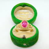 14ct Yellow Gold & 1ct Natural Ruby Dress Ring Vintage c1970