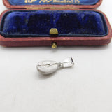 18ct White Gold Coffee Bean Charm or Pendant Vintage c2000