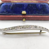 Victorian .900 Silver & Paste Set Wave Dress Brooch Antique c1890 Austrian
