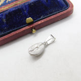 18ct White Gold Coffee Bean Charm or Pendant Vintage c2000