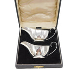 Boxed Pair of Sterling Silver Sauce Boats Antique 1939 Birmingham Art Deco