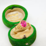 14ct Yellow Gold & 1ct Natural Ruby Dress Ring Vintage c1970