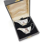 Boxed Pair of Sterling Silver Sauce Boats Antique 1939 Birmingham Art Deco