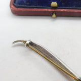 Victorian .900 Silver & Paste Set Wave Dress Brooch Antique c1890 Austrian