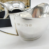 Boxed Pair of Sterling Silver Sauce Boats Antique 1939 Birmingham Art Deco