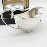 Boxed Pair of Sterling Silver Sauce Boats Antique 1939 Birmingham Art Deco