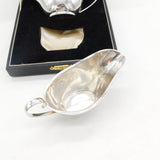 Boxed Pair of Sterling Silver Sauce Boats Antique 1939 Birmingham Art Deco