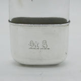 Victorian Sterling Silver & Glass Stirrup Cup Hip Flask Antique Sheffield