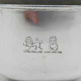 Victorian Sterling Silver & Glass Stirrup Cup Hip Flask Antique Sheffield