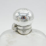 Victorian Sterling Silver & Glass Stirrup Cup Hip Flask Antique Sheffield