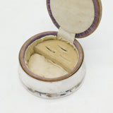 Sterling Silver Mounted Jewellery & Ring Box Antique 1918 Birmingham Art Deco