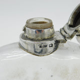 Victorian Sterling Silver & Glass Stirrup Cup Hip Flask Antique Sheffield