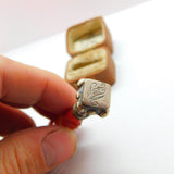 Georgian Sterling Silver Banded Red Agate Monogram Desk Seal Stamp c1820 Antique