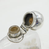 Victorian Sterling Silver & Glass Stirrup Cup Hip Flask Antique Sheffield