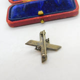 Victorian Scottish Sterling Silver, Agate & Bloodstone Cross Brooch c1860 Antique