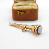 Victorian 9ct Gold Cased Sardonyx Set Watch Key Fob c1860 Antique