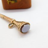 Victorian 9ct Gold Cased Sardonyx Set Watch Key Fob c1860 Antique