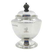 Asprey & Co Sterling Silver Pedestal Crested Tea Caddy Antique 1911 London