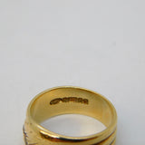 9ct Yellow Gold 0.1ct Diamond Snake Serpent Ring Vintage 1967 Birmingham