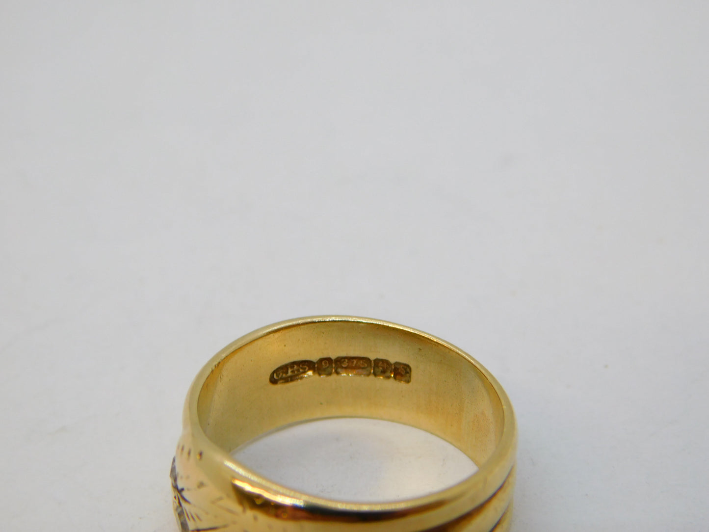9ct Yellow Gold 0.1ct Diamond Snake Serpent Ring Vintage 1967 Birmingham