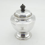 Asprey & Co Sterling Silver Pedestal Crested Tea Caddy Antique 1911 London