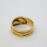 9ct Yellow Gold 0.1ct Diamond Snake Serpent Ring Vintage 1967 Birmingham