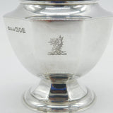Asprey & Co Sterling Silver Pedestal Crested Tea Caddy Antique 1911 London