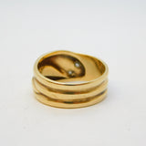 9ct Yellow Gold 0.1ct Diamond Snake Serpent Ring Vintage 1967 Birmingham