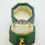 Victorian 18ct Yellow Gold, Sapphire & Diamond Dress Ring Antique c1890