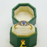 Victorian 18ct Yellow Gold, Sapphire & Diamond Dress Ring Antique c1890
