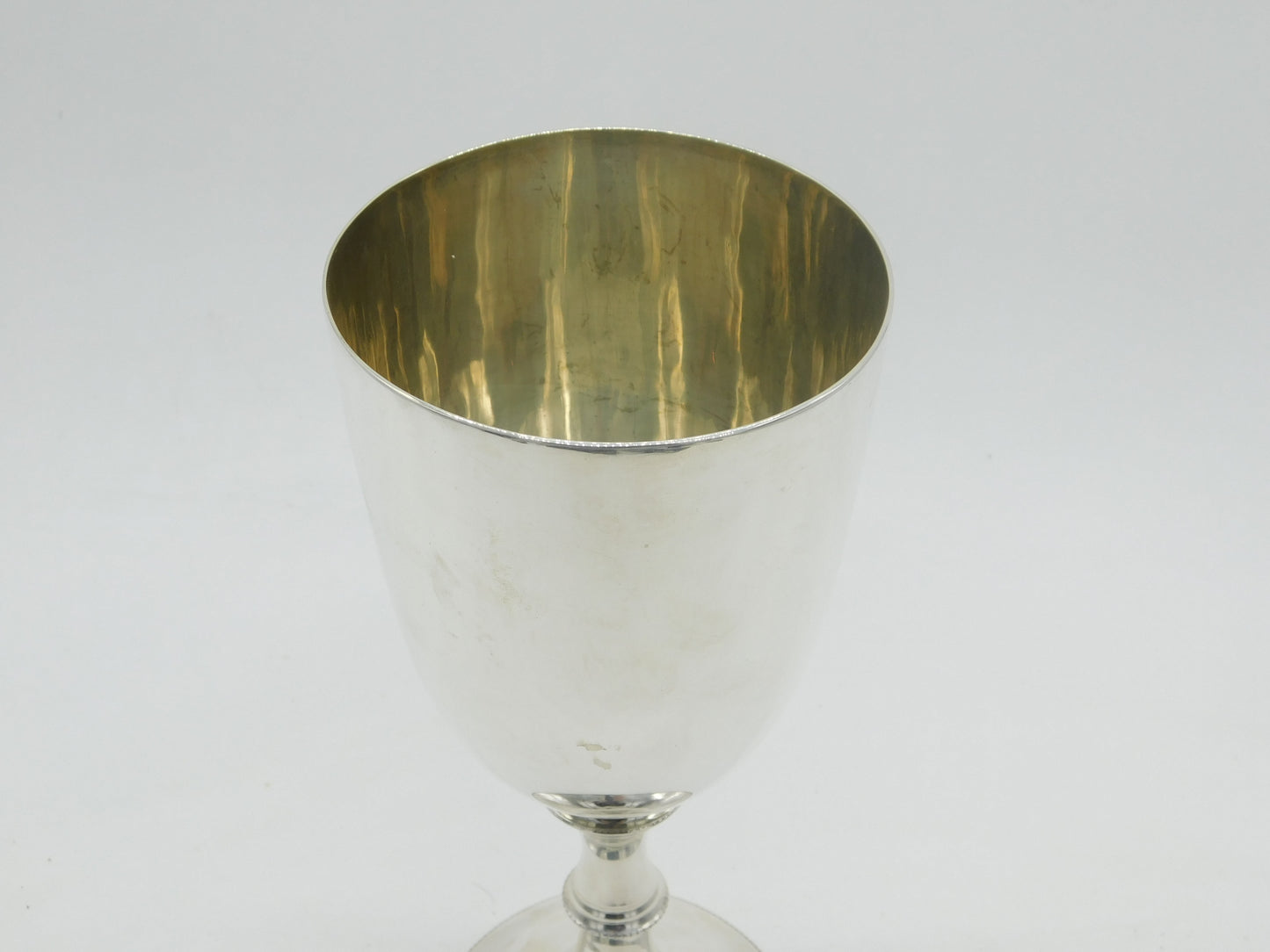 Large Sterling Silver Communion Chalice Goblet Antique 1911 London Art Deco