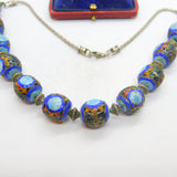 Chinese Sterling Silver Colourful Enamel Ball Bead Form Necklace Antique c1940