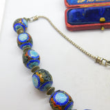 Chinese Sterling Silver Colourful Enamel Ball Bead Form Necklace Antique c1940