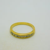 18ct Yellow Gold & 0.5ct Diamond Half-Eternity Ring Vintage c1990 Sheffield