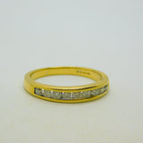 18ct Yellow Gold & 0.5ct Diamond Half-Eternity Ring Vintage c1990 Sheffield
