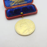 Queen Victoria Gilded 1889 Sterling Silver Crown Coin Fine Condition Antique