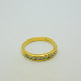 18ct Yellow Gold & 0.5ct Diamond Half-Eternity Ring Vintage c1990 Sheffield