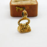 Victorian Rolled Gold Carnelian Agate Flower Intaglio Fob Seal c1840 Antique
