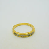 18ct Yellow Gold & 0.5ct Diamond Half-Eternity Ring Vintage c1990 Sheffield