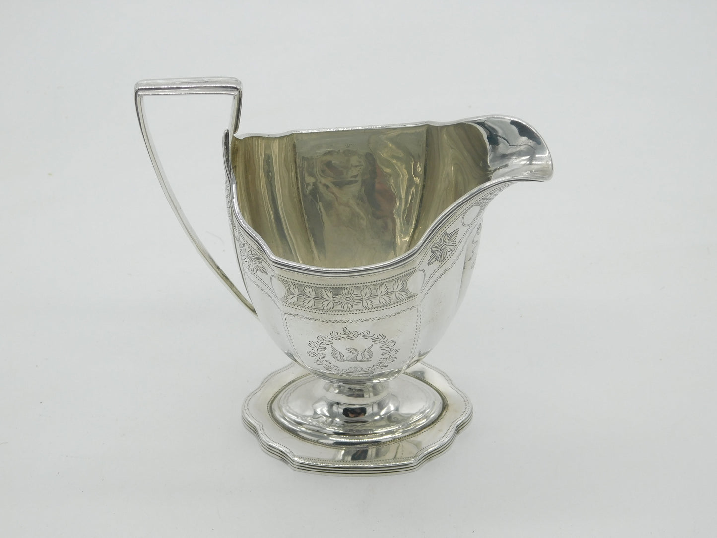 George III Sterling Silver Griffin Crest Cream Jug Antique 1786 London Georgian