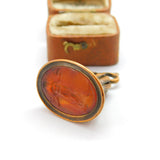 Georgian Gilt Metal Carnelian Agate Aphrodite with Dove Intaglio Fob Seal c1790