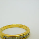 18ct Yellow Gold & 0.5ct Diamond Half-Eternity Ring Vintage c1990 Sheffield