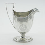 George III Sterling Silver Griffin Crest Cream Jug Antique 1786 London Georgian